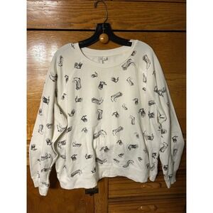 Oversized Boho Western Cowboy Boot AllOver Print Cato Sweatshirt Coastal Cowgirl